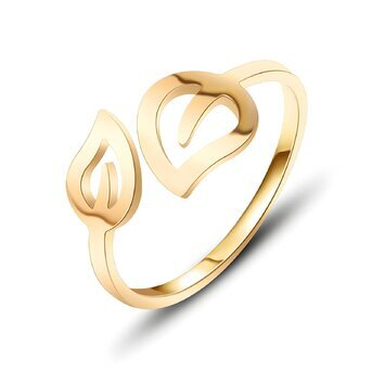 18K Gold plated leaf ring