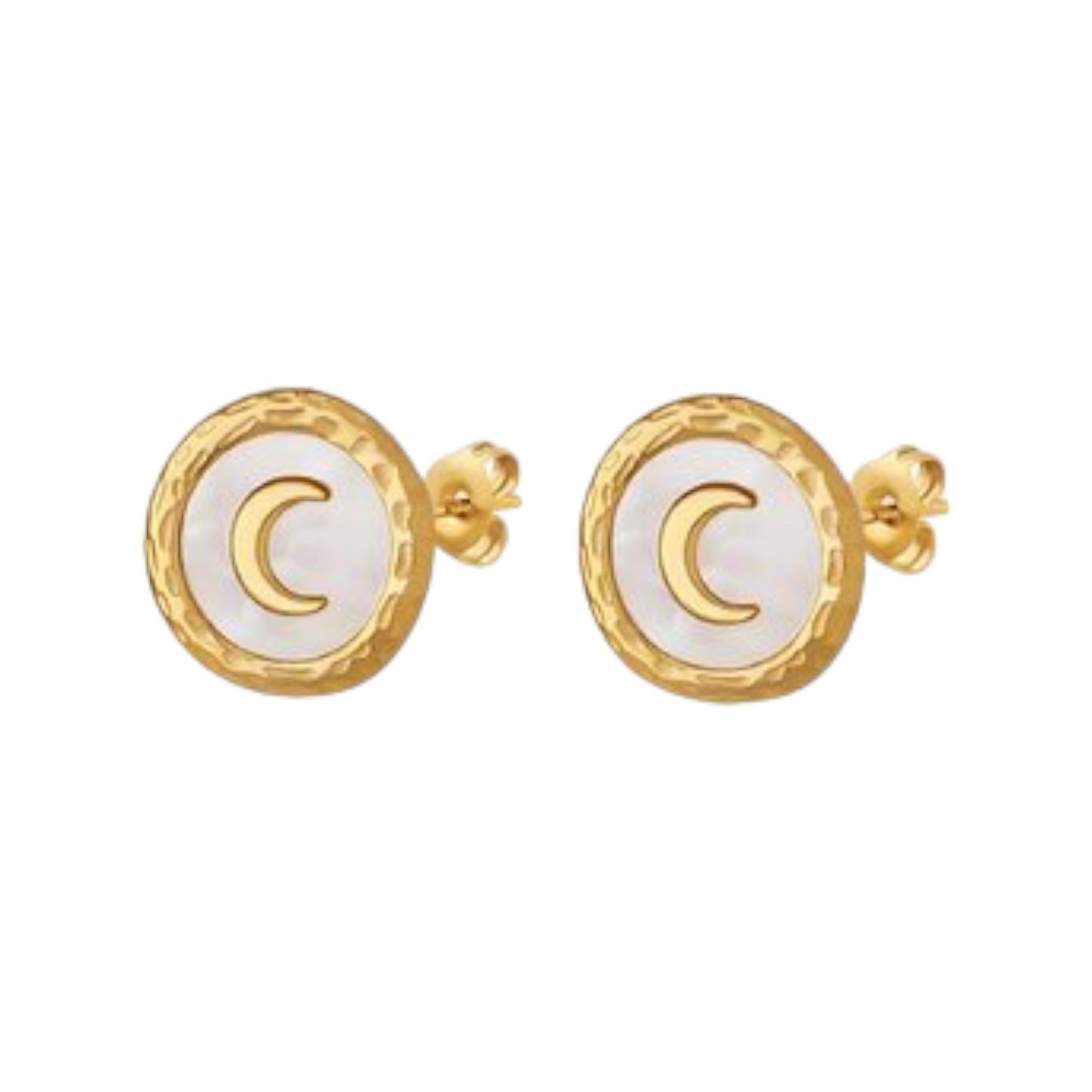 18K Gold plated crescent moon earrings