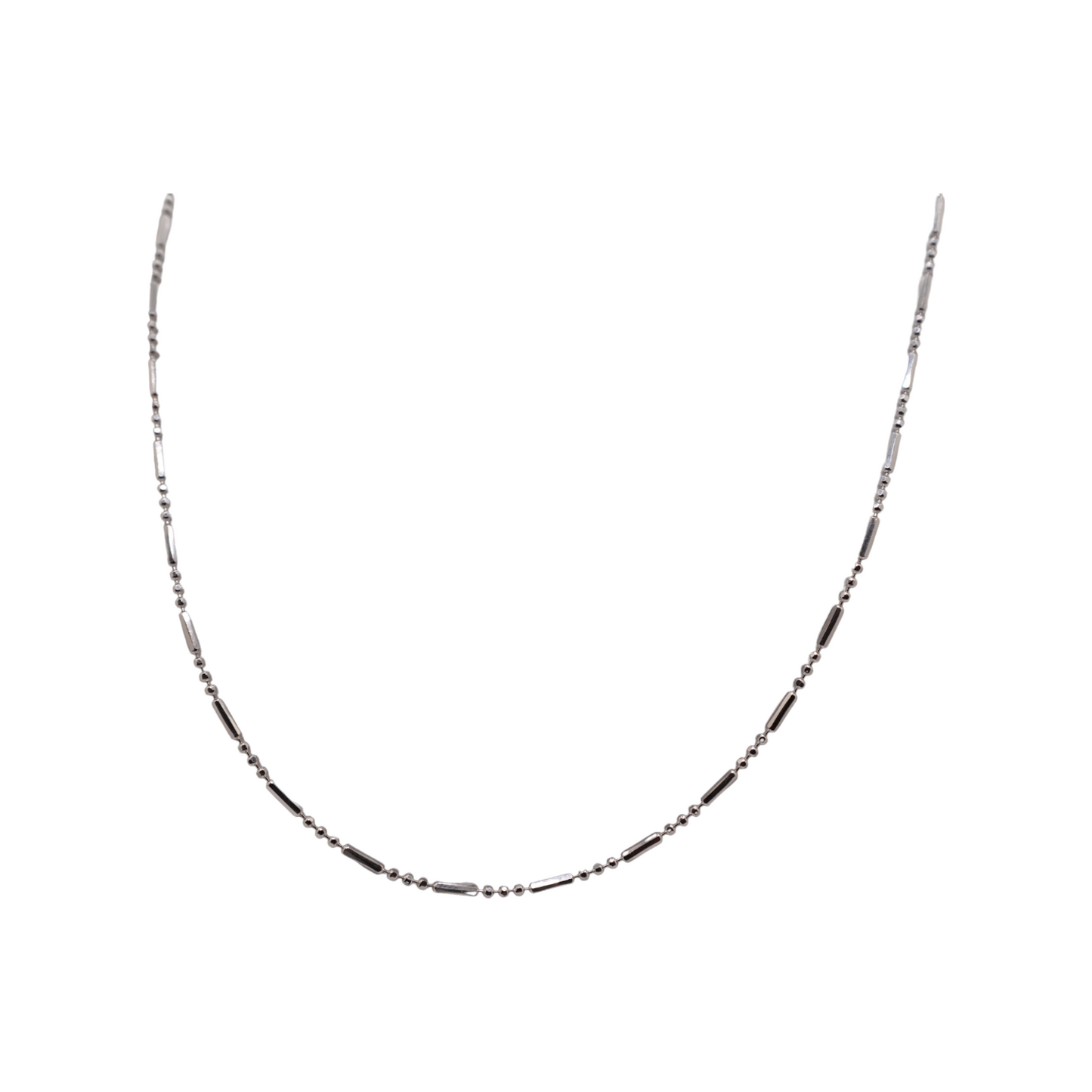 925 Silver Ball Bead Bar Chain 20"