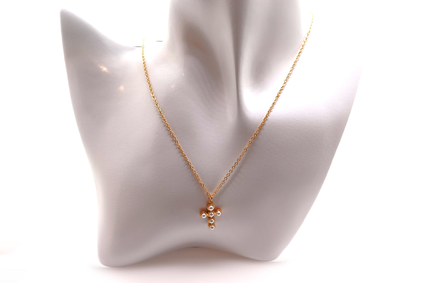 18K Gold Plated Stainless Steel "Cross" Necklace