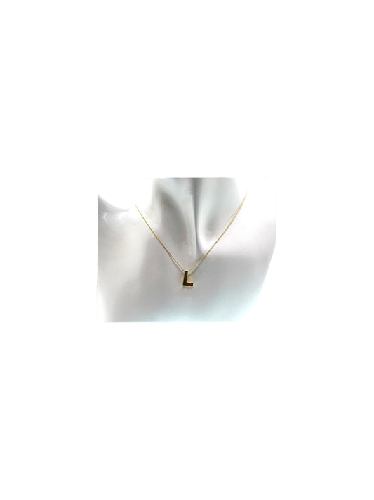 14K Italian gold chain with letter L