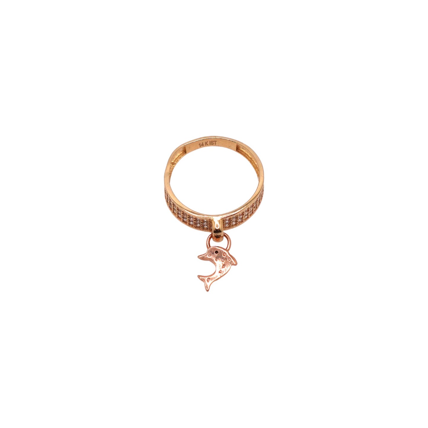 14K Italian Gold Two Tone Dolphin Ring