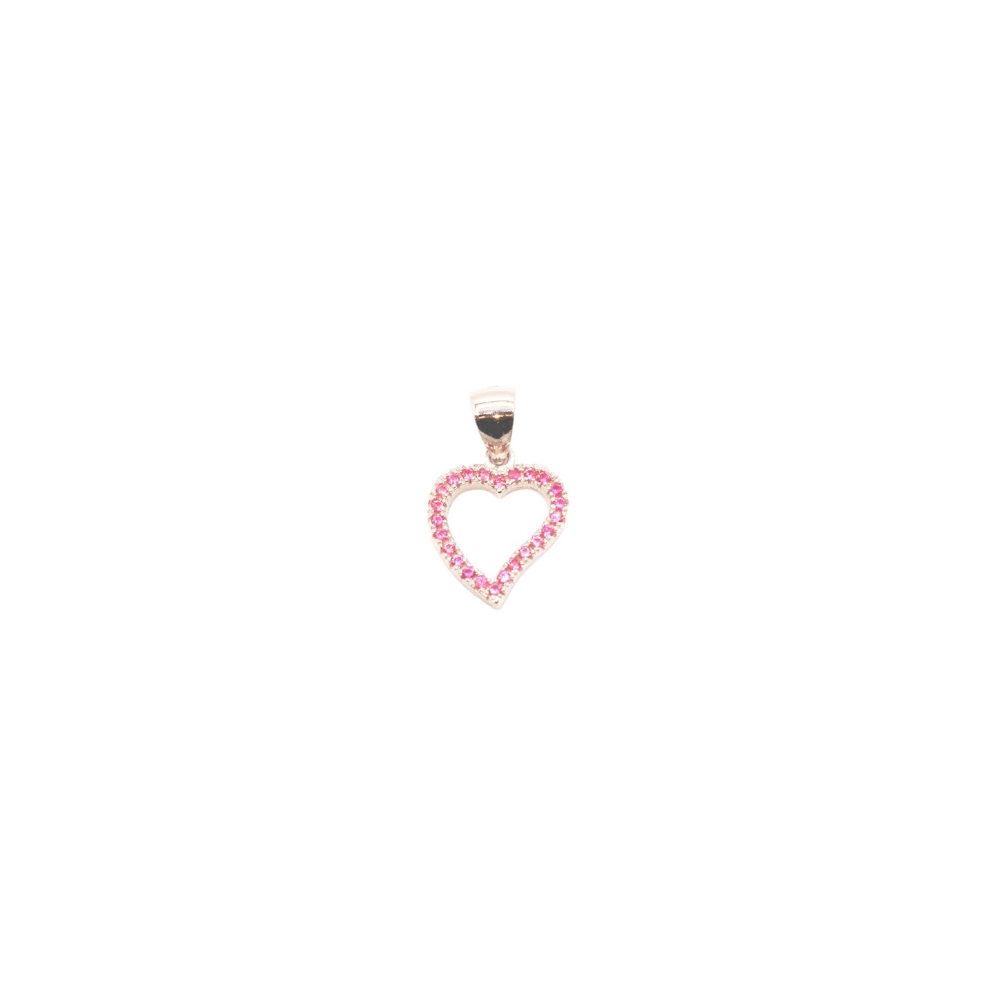 925 Silver Pink Heart Charm