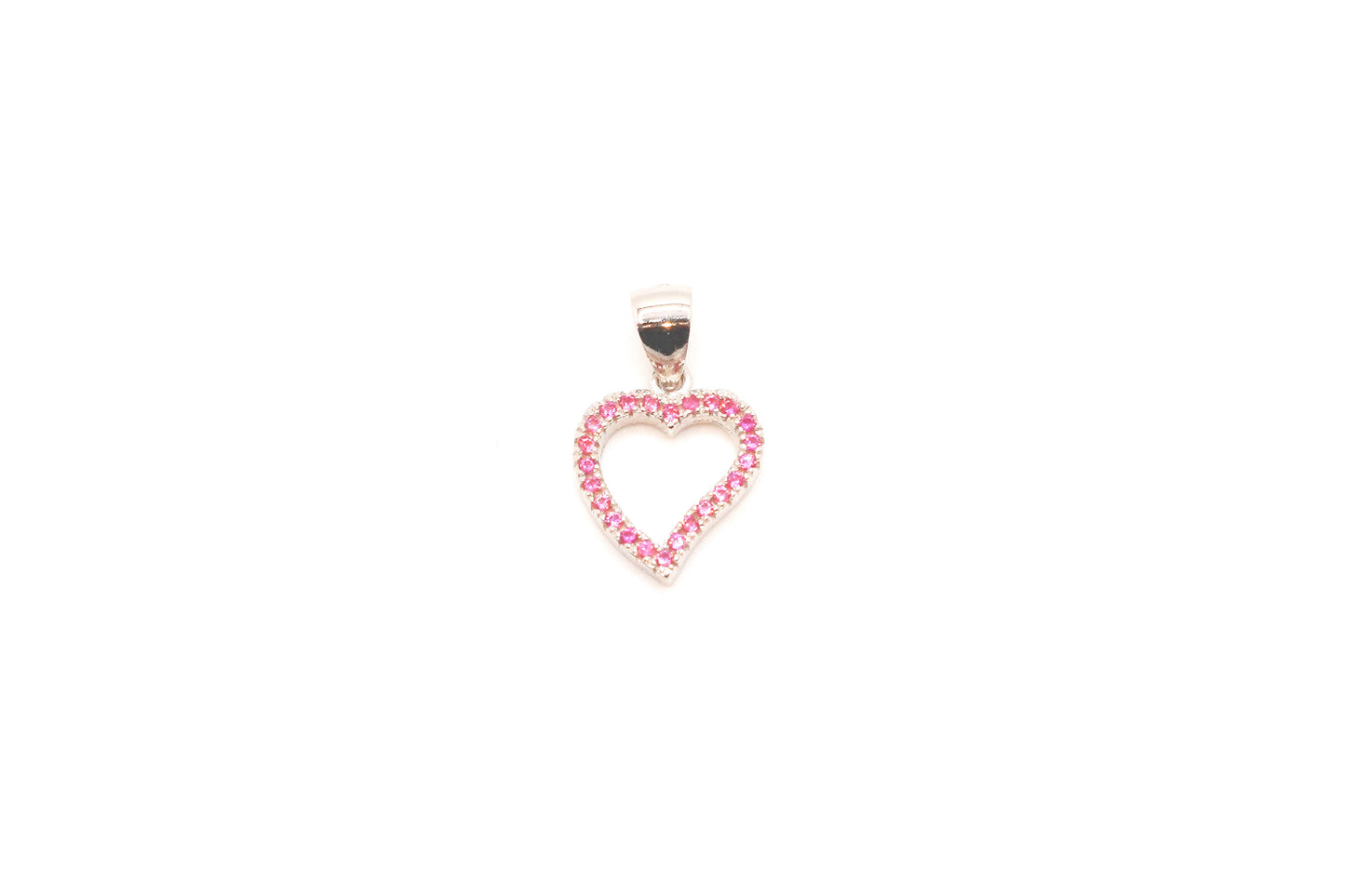 925 Silver Pink Heart Charm