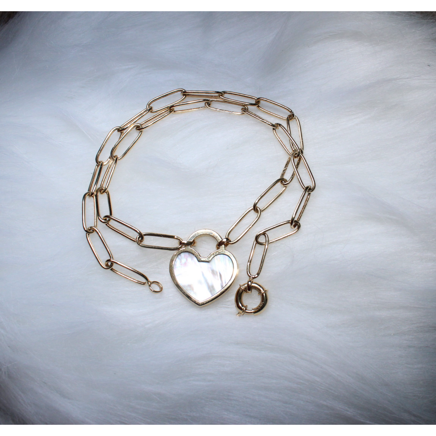 Paperclip chain with heart charm