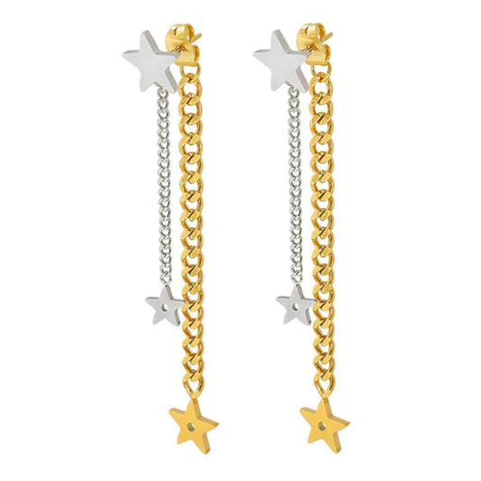 18K GOLD PLATED STAINLESS STEEL "STARS" EARRINGS