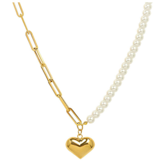 18K Gold Plated Stainless Steel "Heart" Necklace