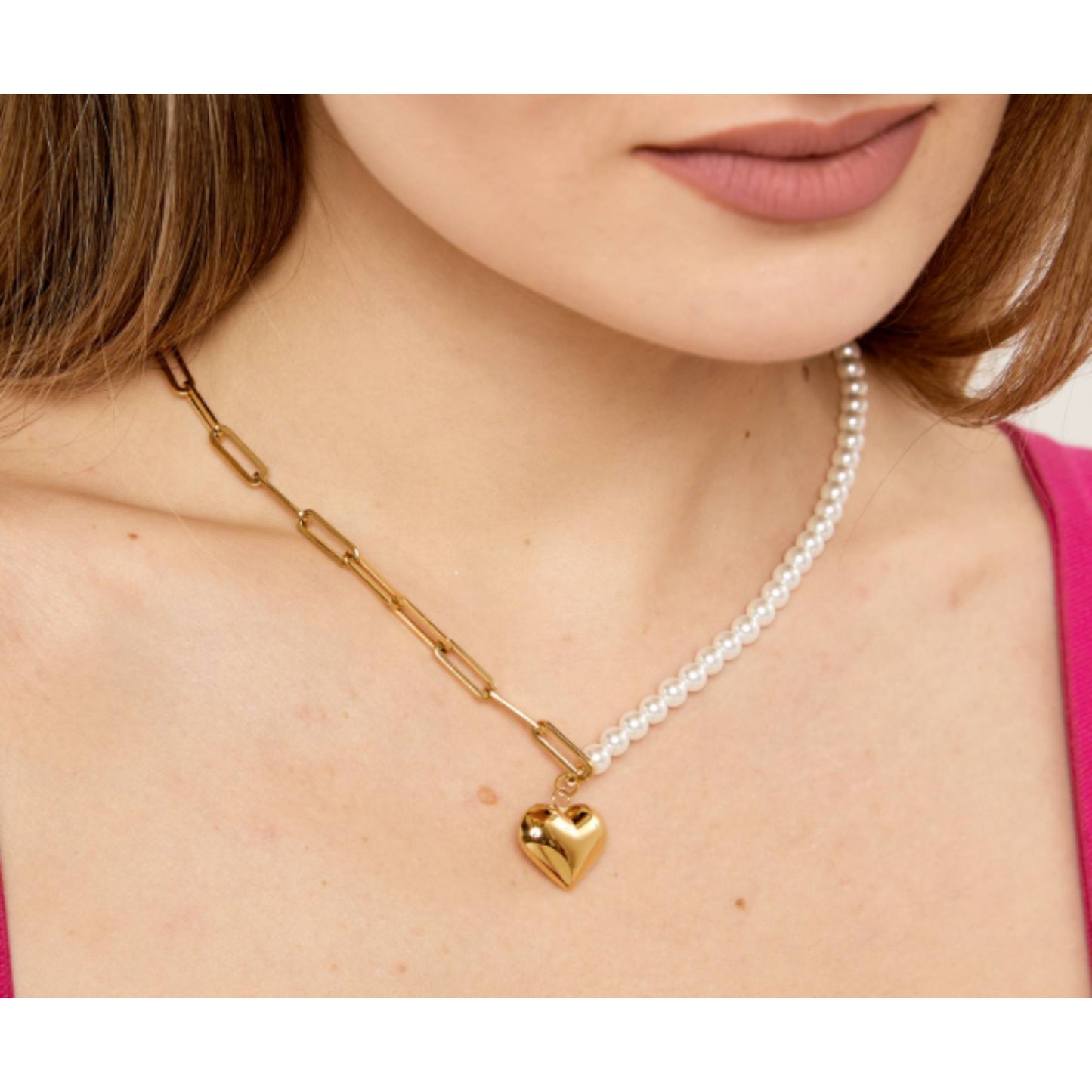 18K Gold Plated Stainless Steel "Heart" Necklace