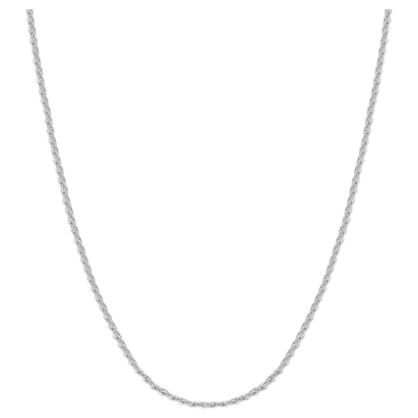 925 Sterling Silver Rope Chain for Women Men and Girls 18"